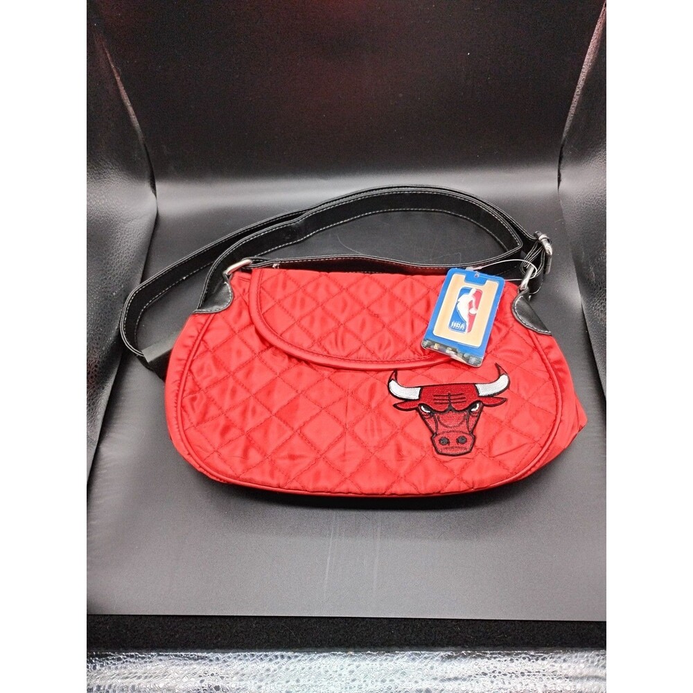 NWT Little Earth Chicago Bulls Quilted Saddlebag Soft Snap Bag Red Official NBA